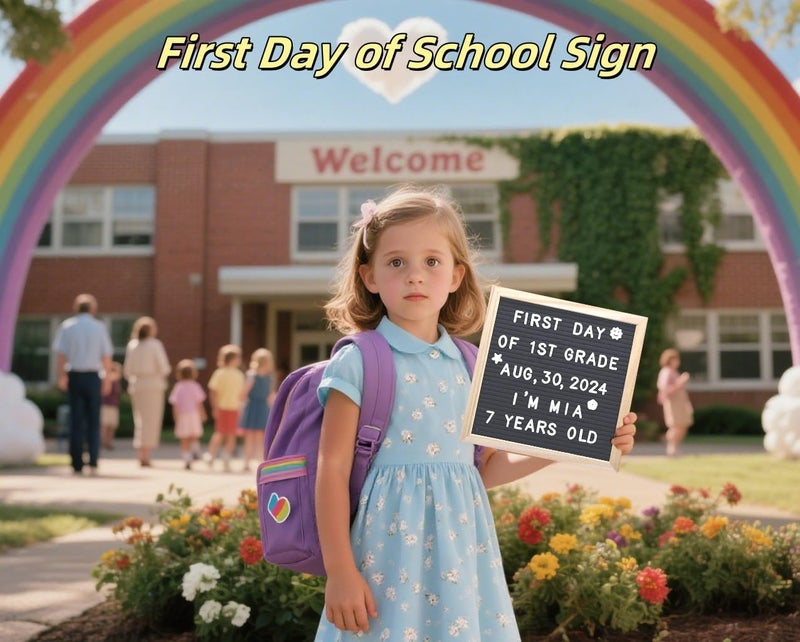 INTOMYTH Felt Letter Board with 294 Letters Numbers & Symbols, First Day of School Board, 10x10 Inches, Changeable Message Board with Wooden Frame Wall Mount Hook (Grey) - Image 3